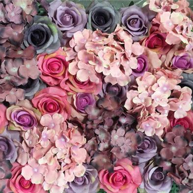 China Wedding Decoration F-1381 Artificial Flower Wall Rose Hydrangea Austin Peony Flower Wall Wedding for sale