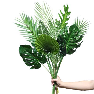 China Eco-friendly K-3112 lowest wholesale price factory artificial palm tree leaves for stage decoration for sale