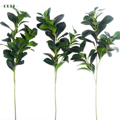 China Hot Selling Eco-friendly Real Touch K-3012 Artificial Eucalyptus Green Plant Money Green Artificial Leaves For Home Decoration for sale