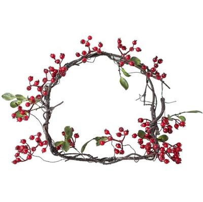 China Z-3272 Natural Touch In Stock Fast Delivery Artificial Moss Red Berries Vine Garlands For Christmas Decoration for sale