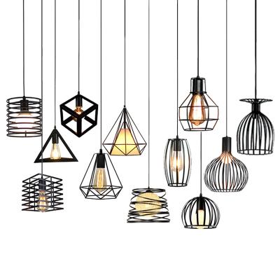 China Zhongshan Lights 2022 Modern Black Metal Cage Chandelier Bedroom Pendant Light For Kitchen Island Light Fixtures COIN for sale