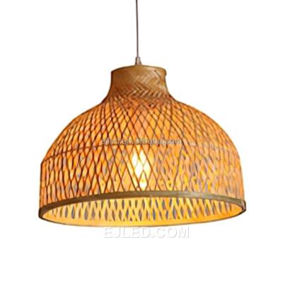 China Vintage Bamboo Smart Light Style Clock Case Chandelier Farmhouse Ceiling Light Fixtures Basket Vietnam Bamboo Rattan Lighting RT0048 for sale