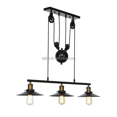 China Modern Black Chandelier In Industrial Brushed Antique Dark Finish Metal Linear Ceiling Fixture Hanging For Dining Rooms Mk0142 for sale