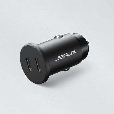 China Motorcycle/Scooter Dual Ports 40W Aluminum Alloy 2 USB-C Car Charger JSAUX 2022 for sale