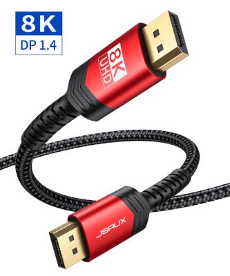 China High Quality Data Tansmission JSAUX DP Male To DP Male 3M Displayport Fiber Audio Cable 1.4 4K for sale