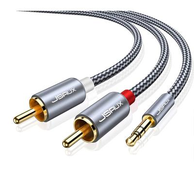 China Speaker JSAUX 3.5mm Male To Male Stereo Audio Adapter 2RCA Coaxial Link Cable for sale