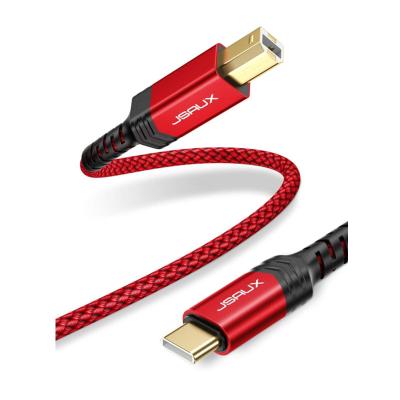 China JSAUX Printer USB C Compatible Cable Nylon Braided MIDI to USB B Printer Cable for sale