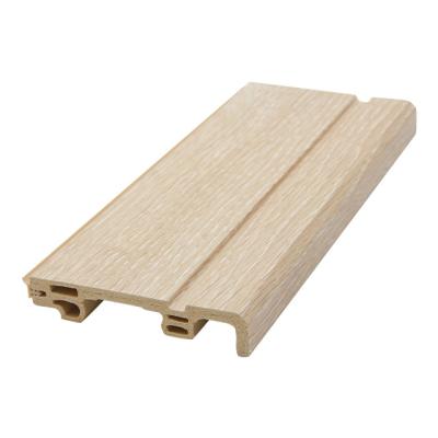 China 7.5cm modern yuelaimei skirting board wood-plastic wood grain skirting board wall base protection floor decoration line for sale