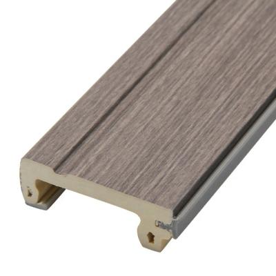 China Modern 4cm yuelaimei skirting board from manufacturer wood-plastic skirting board waterproof and flame retardant decoration line for sale