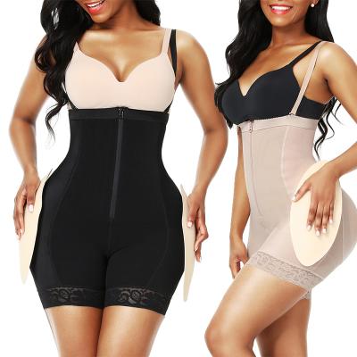 China Viable wholesale fashion woman zipper button waistband shapewear panties butt lift fajas shapewear for women hip padding shapewear for sale