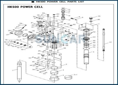 Chine Ajustements hydrauliques de kits de réparation de marteau du briseur DF691520 dans la résistance à l'usure HK500 élevée à vendre