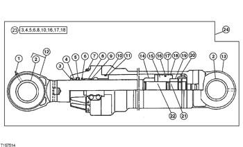 中国 AT194293 DEERE エグババターアームシリンダーシリンダー690D 790Dのためのアームシリンダーシリンダーシリンダーシリンダー修理キット 販売のため