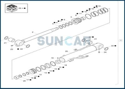 China XKCC-01437 XKCC01437 Boom-Rollsiegel-Reparatur-Set-Sitze FALL CX33C CX37C zu verkaufen