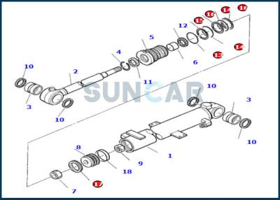 China O reparo Kit Oil Seal Gasket Kit do selo do cilindro de 878000376 crescimentos cabe KOMATSU PC07-2 à venda