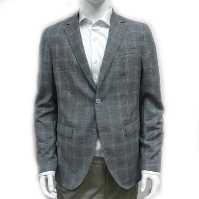 China Anti-Wrinkle Check Well Autumn Business Banquet Slim Men's Fit Spring And Gray Plaid Suit Dress Jacket Wholesale for sale