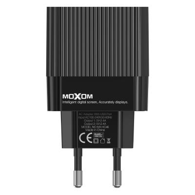 China Smart Match Charging MOXOM Digital Display Fast Charger With Cable UK EU Plug 2 USB Ports Hot Sellers 2020/2021 Tecnologia Power Bank for sale