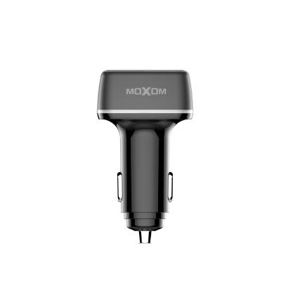 China MOXOM 3 Port USB Car Charger 3.4A ID Electric Car Battery Auto Super Fast Charging Charger With Cable for sale