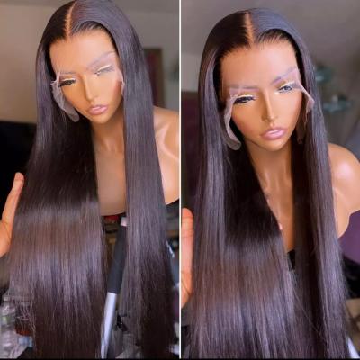 China 2021wholesale Straight Human Hair Lace Front Wig Long 18-32