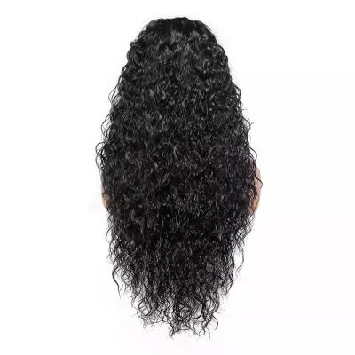 China China Supplier 100%transparent Lace Frontal Water Wave Hair Wigs Custom Made Brazilian Hair Wigs Curly Hair Wigs 100%transparent for sale