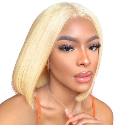 China Cheap Silky Straight Wave 613 Wholesale Raw Brazilian Human Hair 613 Women Front Wig Vendor For Black Blonde Human Hair 4x4 Hd Full Lace Wig for sale