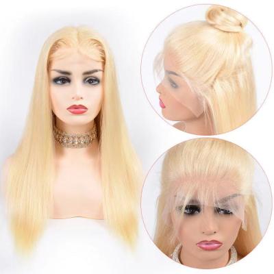 China Silky Straight Wave Straight 613 12a Pre Plucked Blonde Lace Front Wig Human Hair Vendor Full Lace Frontal Wig HD Transparent Closure Wig for sale