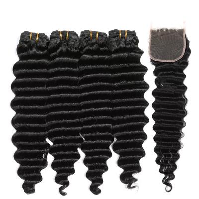 China 20 inch 100% brazillain weave deep wave mink copper oranfe with gray closure in color hd lace front deep wave wig frontal hair for sale