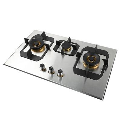 China Luxury Tempered Glass top 3 burner gas stove/gas cooker/ gas cooktop for sale