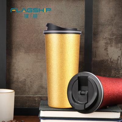 China Custom Logo Packing Double Wall Vacuum PORTABLE Insulated Leakproof Travel Coffee Tumbler Cup With Lid Water Bottle for sale