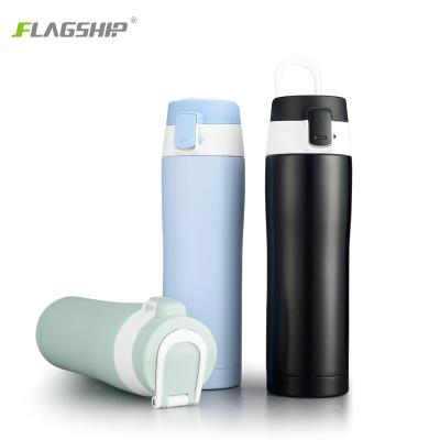 China Business 350ml Double 304 Stainless Steel Sports Water Bottle With Flip Lid for sale