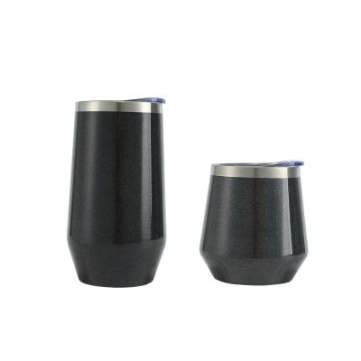 China Wholesale PORTABLE Stainless Steel Wine Tumbler With Lid Outdoor Stemless Insulated Wine Glass Stakes for sale