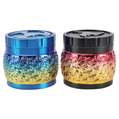 China New Style Smoking Tobacoo Eliao 4 Layers Grinder Crusher With Exquisite Pattern Herb Grinder Portable Grinder For Tobacco for sale