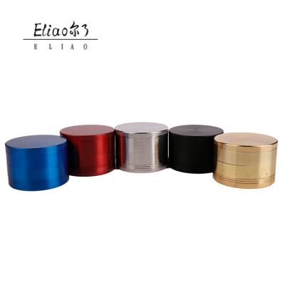 China Erliao Traditional 4 Parts Aluminum All Color Random Hand Herb Grinder Tobacco Smoke Grinder Muller For Hookah Shisha Water Pipe Glass Pipe for sale