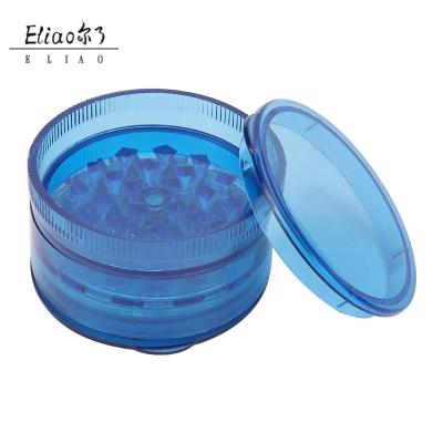 China Cheap OEM Erliao 60mm Acrylic LogoPlastic Adult Herb Grinder 4 Parts Herb Tobacco Grinder Custom Made for sale