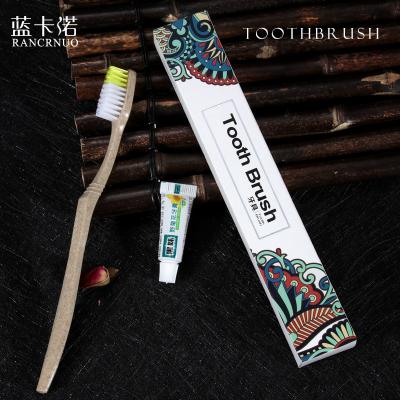 China RANCRNUO OES-TB Ethnic Eco-Friendly Organic Charcoal Disposable Toothbrush for sale