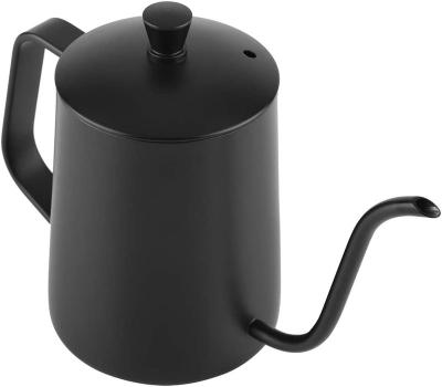 China 350ml 600ml Stainless Steel Handle Drip Coffee Viable Pot With Lid Spout Long Mouth Coffee Kettle for sale