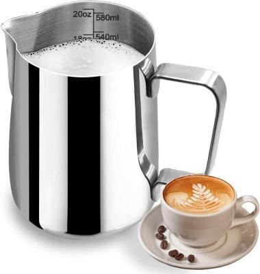 China 20oz/600ml Stainless Steel Latte Art Creamer Cup Milk Frother Steamer Viable Coffee Steaming Pitcher for sale