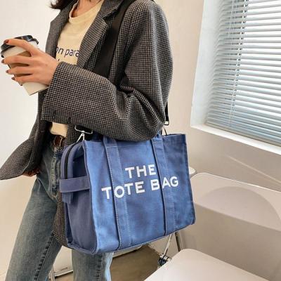 China Fashion Large Capacity Canvas Tote Women Shoulder Bag Letter Printed Cross - Body Bags For Women Cloth Customer Bag Large Casual Women Handbag for sale