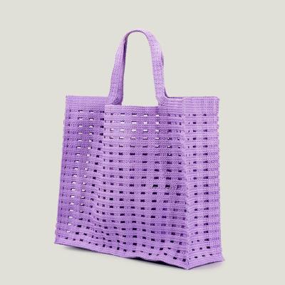 China Cotton Fashion Summer Hollow Large Mesh Tote For Beach Women Handbag Casual Bright Color Bali Bags Female Bohemian Bag And Purses for sale