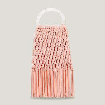 China Wholesale Designer Y2K Manufacturer High Quality Handmade Bag Tassel Hook Handle Summer Beach Acrylic Bali Women Handbags Clips Bag for sale