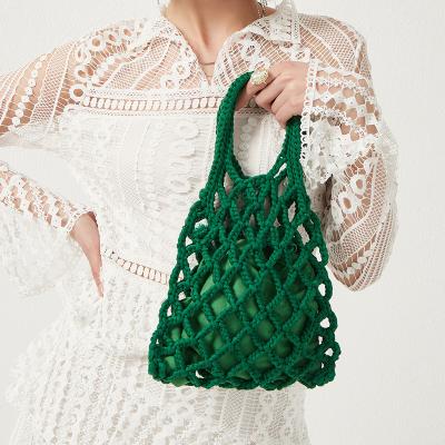 China New design high quality ladies crochet bags fashion style shoulder summer outdoor purse where for luxury bag armpit hollow out customer bags for women for sale