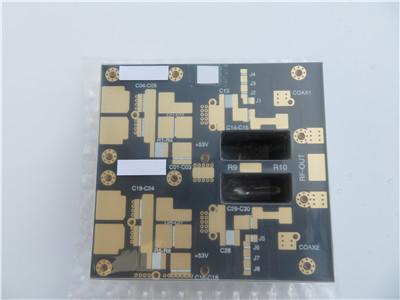 Китай PCB двойного слоя меди 2oz высокочастотный построенный на 1.6mm толстое PTFE с золотом погружения для рассекателей силы продается