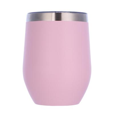 China Amazon Stocked Sale Powder Coated Double Wall Coffee Mug 12oz Insulated Wine Tumbler With Custom Colors for sale