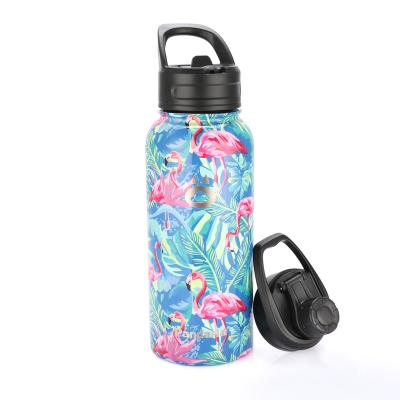 China 2022 Viable New Air Transfer Printing Double Wall Standard Mouth Stainless Steel Insulated Water Bottle For Design Customization for sale