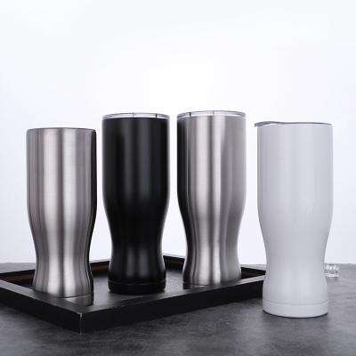 China Sublimation Cup 18/8 Stainless Steel Double Layer High Quality Viable White Tumbler, Insulation Water Cup Tumbler With Flat Lid for sale