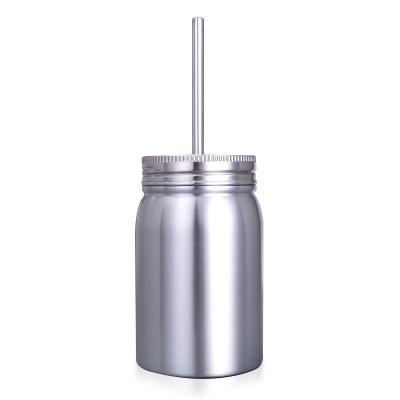 China Wholesale High Quality Viable Mason Jar Straight Drink Handle Straw Cup Double Layer SS304 Vacuum Stainless Steel Insulation for sale