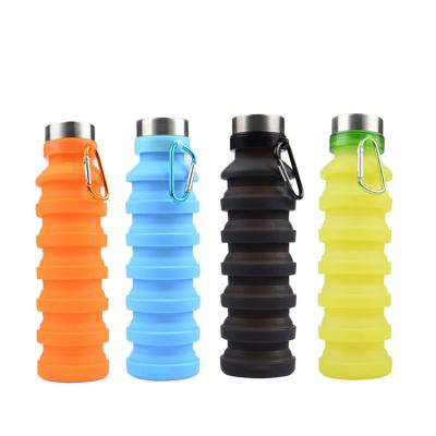 China Viable High Quality Factory Outlet Mountaineering Portable Retractable Folding Water Recycling Cup Food Grade Silicone Water Bottle for sale