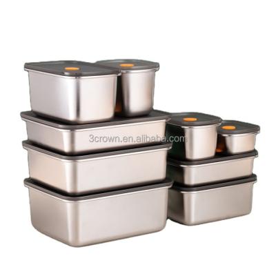 China 20220New Design Sustainable Stainless Steel Food Carrier Lunch Bento Box Stainless Steel Storage Container With PP Lid for sale