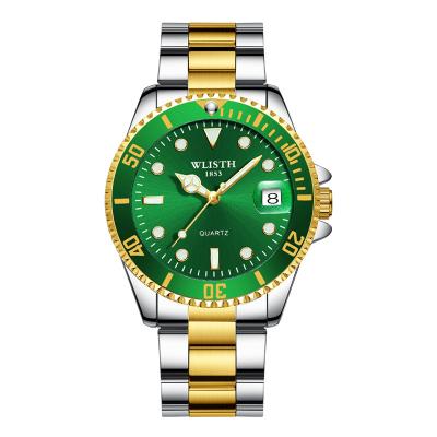 China Auto Date Classic Fashion Luxury Men Gold Quartz Waterproof Factory Wholesale Wrist Watch for Lovers Black Green Ghost Watch for sale