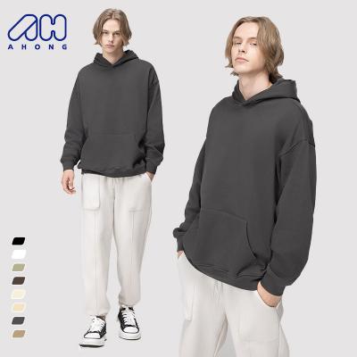 China Hot manufacturer 380g men's hoodies hoodies new arrival solid color plush breathable sports gym fitness tops for sale