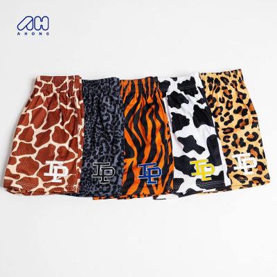 China New QUICK DRY fancy print elastic waist basketball beach shorts leopard print unisex sports casual swim shorts for men for sale